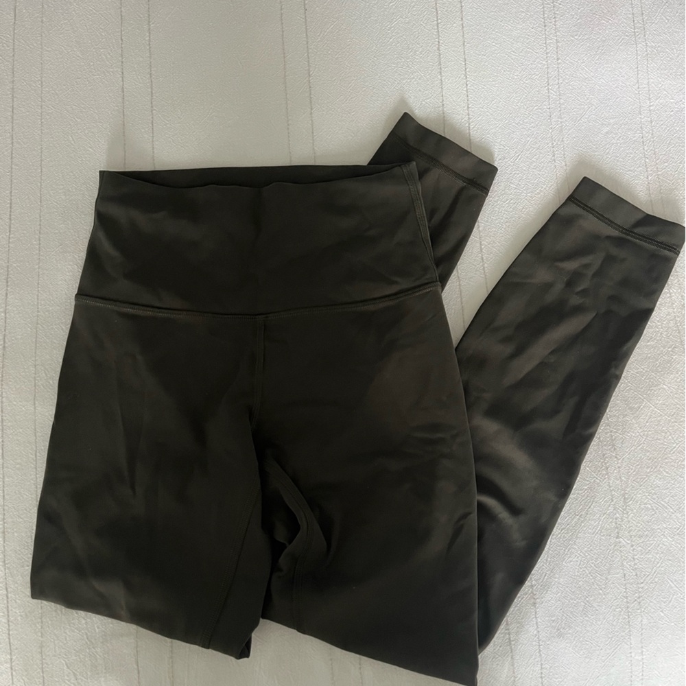 Lululemon Dark Olive Wunder Train Leggings